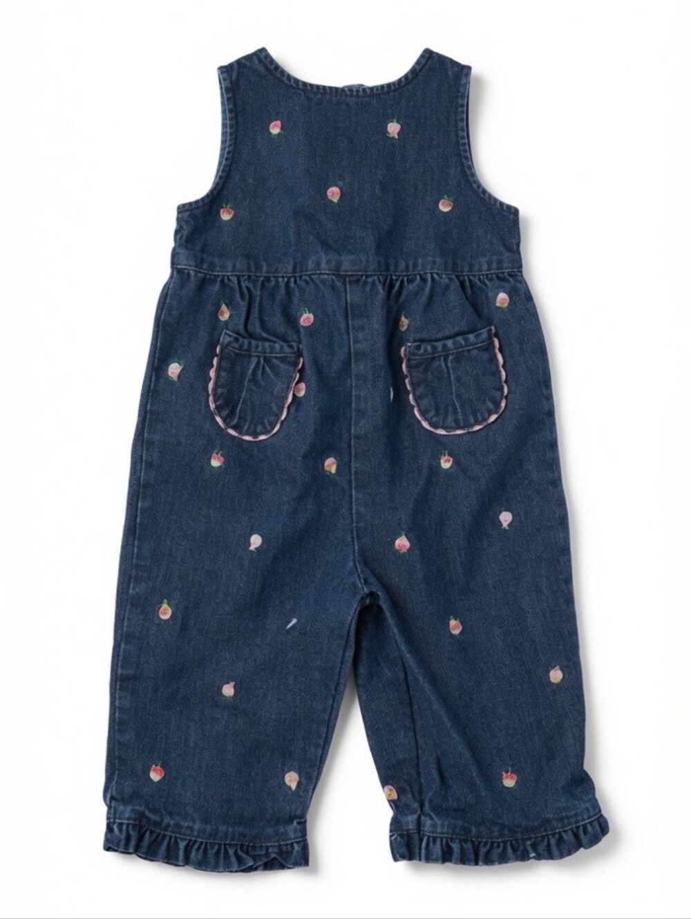 Vintage Gymboree Denim Romper 3/6 Months‎ Cupcake Print Casual